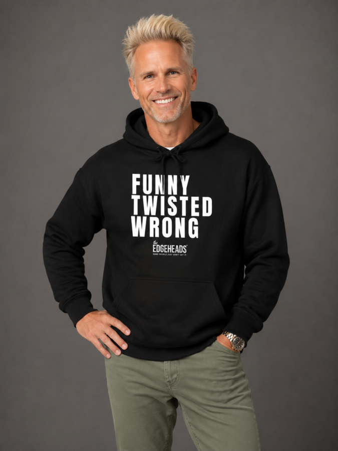 The Edgeheads™ - Funny Twisted Wrong Hoodie in Black and Blue
